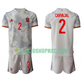 Spagna Daniel Carvajal 2 Bambino Maglia Trasferta Euro 2020 Manica Corta (+ Pantaloncini)